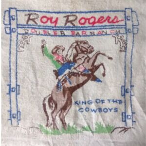 Vintage Roy Rogers Double‎ R Bar Ranch King of the Cowboys Cannon Towel Rare
